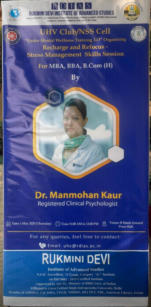 Stress Management Workshop Rukmani Devi Institute